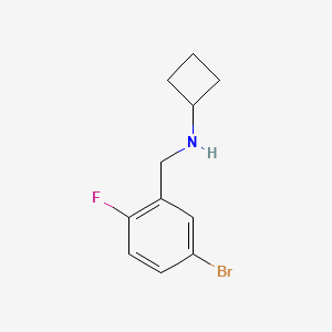 molecular formula C11H13BrFN B7861247 N-[(5-bromo-2-fluorophenyl)methyl]cyclobutanamine 