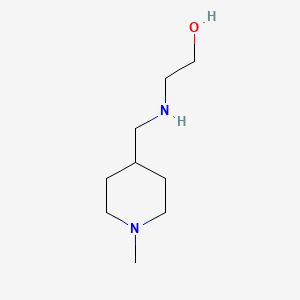 molecular formula C9H20N2O B7861284 2-[(1-Methyl-piperidin-4-ylmethyl)-amino]-ethanol 