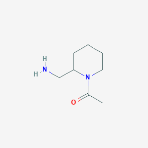 molecular formula C8H16N2O B7861350 1-(2-(Aminomethyl)piperidin-1-yl)ethanone 