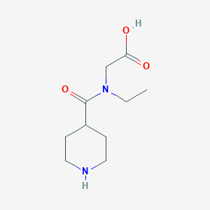 molecular formula C10H18N2O3 B7861427 2-[Ethyl(piperidine-4-carbonyl)amino]acetic acid 