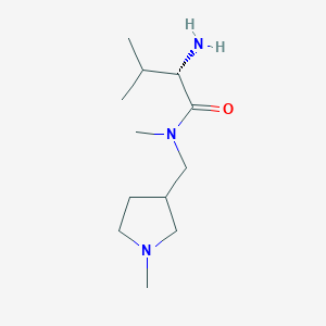 molecular formula C12H25N3O B7861474 (S)-2-Amino-3,N-dimethyl-N-(1-methyl-pyrrolidin-3-ylmethyl)-butyramide 
