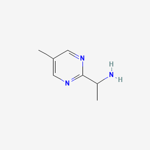 molecular formula C7H11N3 B7861553 1-(5-Methylpyrimidin-2-YL)ethan-1-amine CAS No. 944906-27-8
