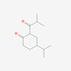 molecular formula C13H22O2 B7861560 2-(2-Methylpropanoyl)-4-(propan-2-YL)cyclohexan-1-one 