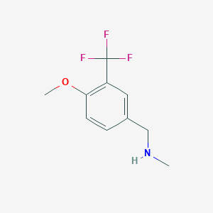 molecular formula C10H12F3NO B7861575 1-(4-Methoxy-3-(trifluoromethyl)phenyl)-N-methylmethanamine 
