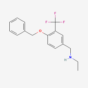molecular formula C17H18F3NO B7861583 N-(4-(Benzyloxy)-3-(trifluoromethyl)benzyl)ethanamine 