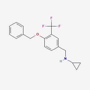 molecular formula C18H18F3NO B7861586 N-(4-(Benzyloxy)-3-(trifluoromethyl)benzyl)cyclopropanamine 