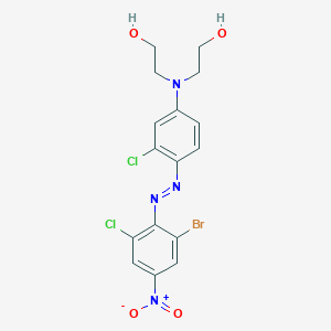 molecular formula C16H15BrCl2N4O4 B078617 Ethanol, 2,2'-[[4-[(2-bromo-6-chloro-4-nitrophenyl)azo]-3-chlorophenyl]imino]bis- CAS No. 12223-16-4