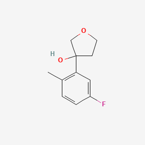 molecular formula C11H13FO2 B7861722 3-(5-Fluoro-2-methylphenyl)oxolan-3-ol 