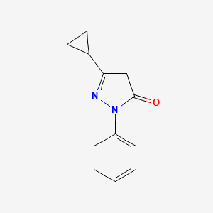 molecular formula C12H12N2O B7861797 1-Phenyl-3-cyclopropyl-1H-pyrazole-5(4H)-one 