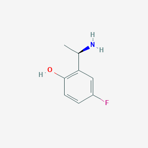 molecular formula C8H10FNO B7861837 (R)-2-(1-Aminoethyl)-4-fluorophenol 