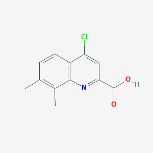 molecular formula C12H10ClNO2 B7861856 4-Chloro-7,8-dimethylquinoline-2-carboxylic acid 