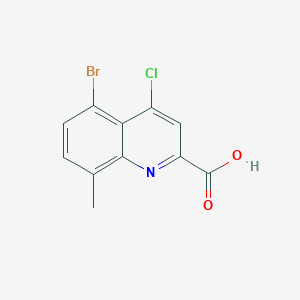 molecular formula C11H7BrClNO2 B7861882 5-Bromo-4-chloro-8-methylquinoline-2-carboxylic acid 