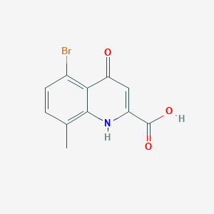 molecular formula C11H8BrNO3 B7861883 5-Bromo-8-methyl-4-oxo-1,4-dihydroquinoline-2-carboxylic acid 