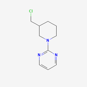molecular formula C10H14ClN3 B7861917 2-(3-(Chloromethyl)piperidin-1-yl)pyrimidine CAS No. 1185320-02-8