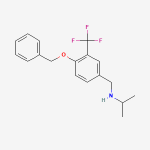 molecular formula C18H20F3NO B7861970 N-(4-(Benzyloxy)-3-(trifluoromethyl)benzyl)propan-2-amine 