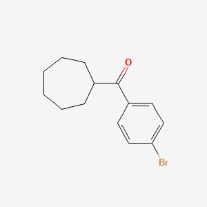 molecular formula C14H17BrO B7861974 4-Bromophenyl cycloheptyl ketone 