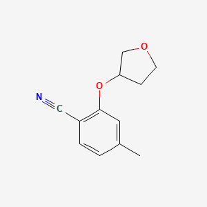 molecular formula C12H13NO2 B7862010 4-Methyl-2-((tetrahydrofuran-3-yl)oxy)benzonitrile 