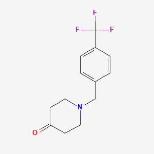 molecular formula C13H14F3NO B7862053 1-(4-(三氟甲基)苄基)哌啶-4-酮 