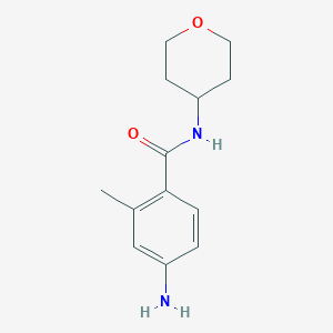 molecular formula C13H18N2O2 B7862092 4-Amino-2-methyl-N-(tetrahydro-2H-pyran-4-yl)benzamide 