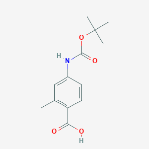 molecular formula C13H17NO4 B7862099 Benzoic acid, 4-[[(1,1-dimethylethoxy)carbonyl]amino]-2-methyl- 