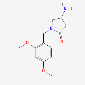 molecular formula C13H18N2O3 B7862105 4-Amino-1-[(2,4-dimethoxyphenyl)methyl]pyrrolidin-2-one 