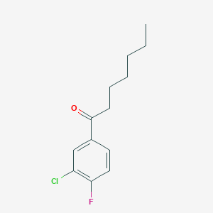 molecular formula C13H16ClFO B7862142 1-(3-Chloro-4-fluorophenyl)heptan-1-one 