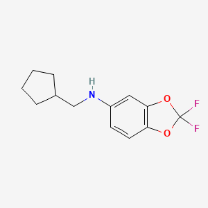 molecular formula C13H15F2NO2 B7862162 N-(Cyclopentylmethyl)-2,2-difluoro-2H-1,3-benzodioxol-5-amine CAS No. 919800-25-2
