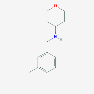 molecular formula C14H21NO B7862231 N-[(3,4-dimethylphenyl)methyl]oxan-4-amine 