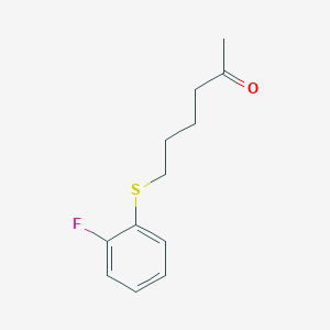 molecular formula C12H15FOS B7862331 6-((2-Fluorophenyl)thio)hexan-2-one 