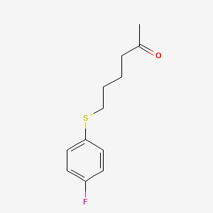 molecular formula C12H15FOS B7862334 6-[(4-Fluorophenyl)sulfanyl]hexan-2-one 