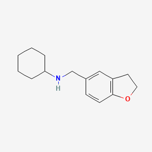 molecular formula C15H21NO B7862356 N-((2,3-dihydrobenzofuran-5-yl)methyl)cyclohexanamine 