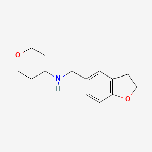 molecular formula C14H19NO2 B7862365 N-((2,3-dihydrobenzofuran-5-yl)methyl)tetrahydro-2H-pyran-4-amine 