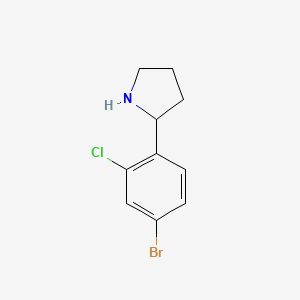 molecular formula C10H11BrClN B7862376 2-(4-Bromo-2-chlorophenyl)pyrrolidine 