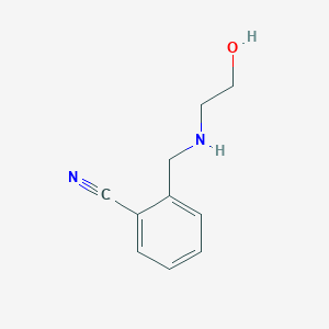 molecular formula C10H12N2O B7862879 2-[(2-Hydroxy-ethylamino)-methyl]-benzonitrile 