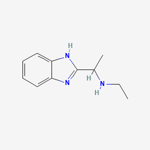 molecular formula C11H15N3 B7862905 1-(1H-benzo[d]imidazol-2-yl)-N-ethylethanamine 