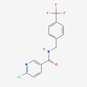 molecular formula C14H10ClF3N2O B7863145 6-Chloro-N-[4-(trifluoromethyl)benzyl]nicotinamide 