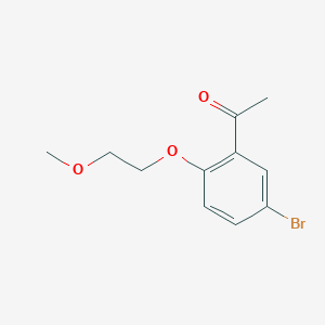 molecular formula C11H13BrO3 B7863155 1-(5-Bromo-2-(2-methoxyethoxy)phenyl)ethanone 