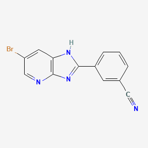 molecular formula C13H7BrN4 B7863278 3-(6-Bromo-3H-imidazo[4,5-b]pyridin-2-yl)benzonitrile 