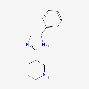 molecular formula C14H17N3 B7863359 3-(4-phenyl-1H-imidazol-2-yl)piperidine 