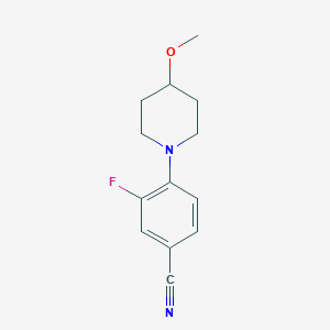 molecular formula C13H15FN2O B7863386 3-Fluoro-4-(4-methoxypiperidin-1-yl)benzonitrile 