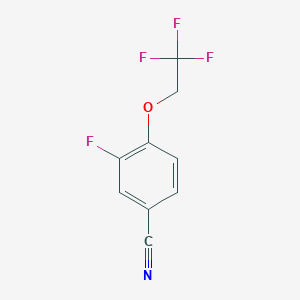 molecular formula C9H5F4NO B7863390 3-Fluoro-4-(2,2,2-trifluoroethoxy)benzonitrile 