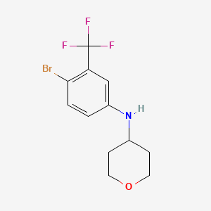 molecular formula C12H13BrF3NO B7863429 N-(4-Bromo-3-(trifluoromethyl)phenyl)tetrahydro-2H-pyran-4-amine 