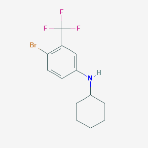 molecular formula C13H15BrF3N B7863434 4-bromo-N-cyclohexyl-3-(trifluoromethyl)aniline 