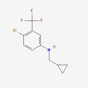 molecular formula C11H11BrF3N B7863435 4-bromo-N-(cyclopropylmethyl)-3-(trifluoromethyl)aniline 