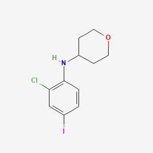 molecular formula C11H13ClINO B7863491 N-(2-Chloro-4-iodophenyl)tetrahydro-2H-pyran-4-amine 