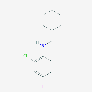 molecular formula C13H17ClIN B7863497 2-chloro-N-(cyclohexylmethyl)-4-iodoaniline 