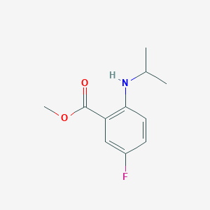 molecular formula C11H14FNO2 B7863505 5-Fluoro-2-isopropylamino-benzoic acid methyl ester 