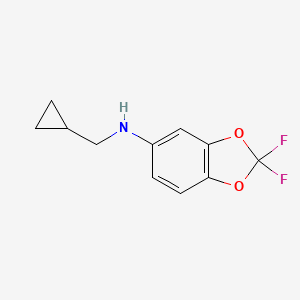 molecular formula C11H11F2NO2 B7863550 N-(cyclopropylmethyl)-2,2-difluoro-2H-1,3-benzodioxol-5-amine 