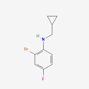 molecular formula C10H11BrFN B7863562 2-bromo-N-(cyclopropylmethyl)-4-fluoroaniline 