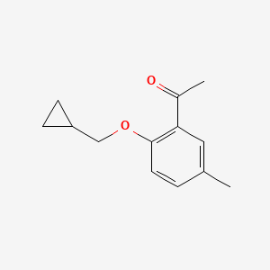molecular formula C13H16O2 B7863578 1-(2-(Cyclopropylmethoxy)-5-methylphenyl)ethanone 
